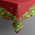 thumbnail image 2 of Meery Christmas Rectangle Tablecloth Xmas Trees Green & Red Tableclothes 60x102inch Polyester Happy Holiday Washable Foldable and Durable Table Covers for Dining Table Buffet Parties and Camping, 2 of 5