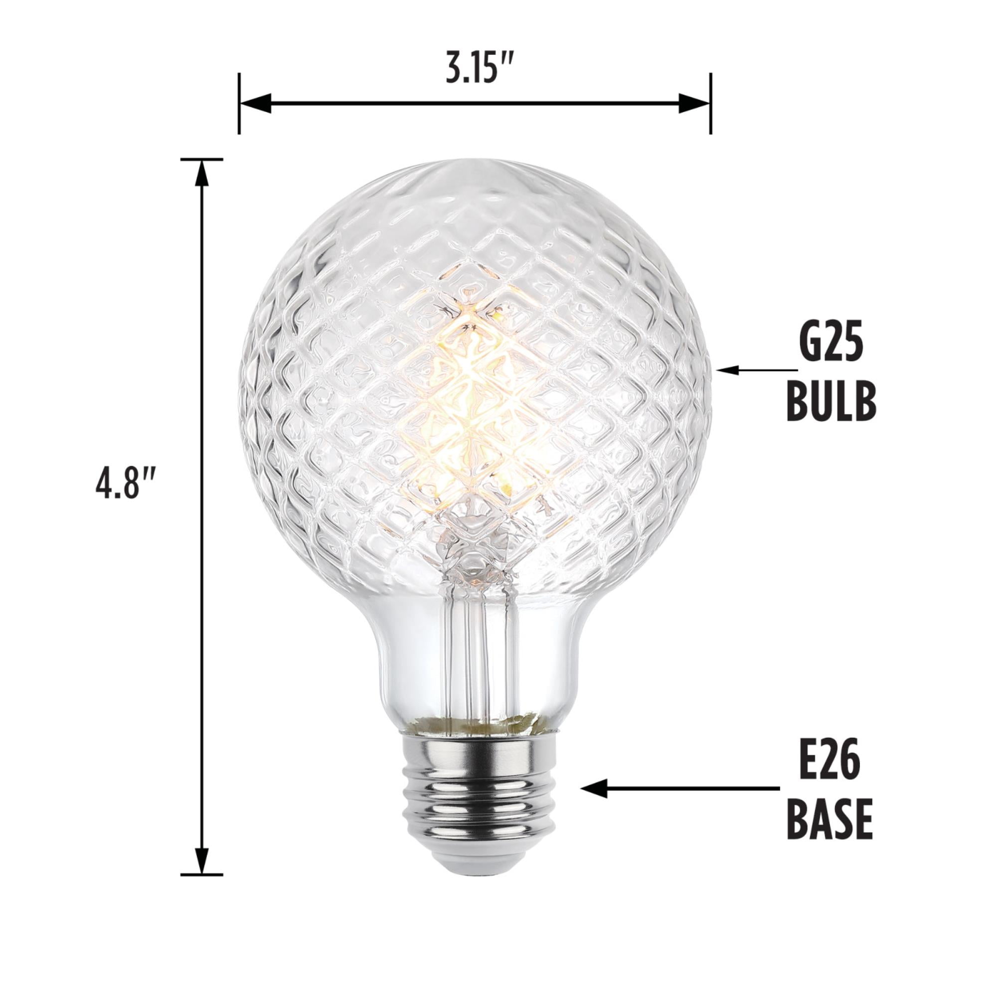 Westinghouse Lighting 5.5 Watt Cut Glass G25 Dimmable Clear Filament LED Light Bulbs (6-Pack)