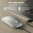 thumbnail image 2 of VerdeVida Bluetooth 5.2 Wireless Mouse — Rechargeable Silent-Click Mouse for MacBook, Laptop, PC, iPad, Chromebook, Windows 11/10/8 — Slim Portable Travel Mouse, 1600 DPI, Multi-Device, Silver, 2 of 7