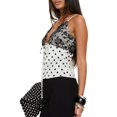 thumbnail image 3 of Women Polka Dot Print Tank Top Lace Trim Bralette Spaghetti Strap Y2k Camisole White Polka Dots L, 3 of 9