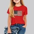thumbnail image 2 of Jinhomg American Flag Shirts for Kids Casual Short Sleeve Crew Neck Tees USA Patriotic Summer Tops Boys Girls 4Th of July Gifts Red 130, 2 of 8