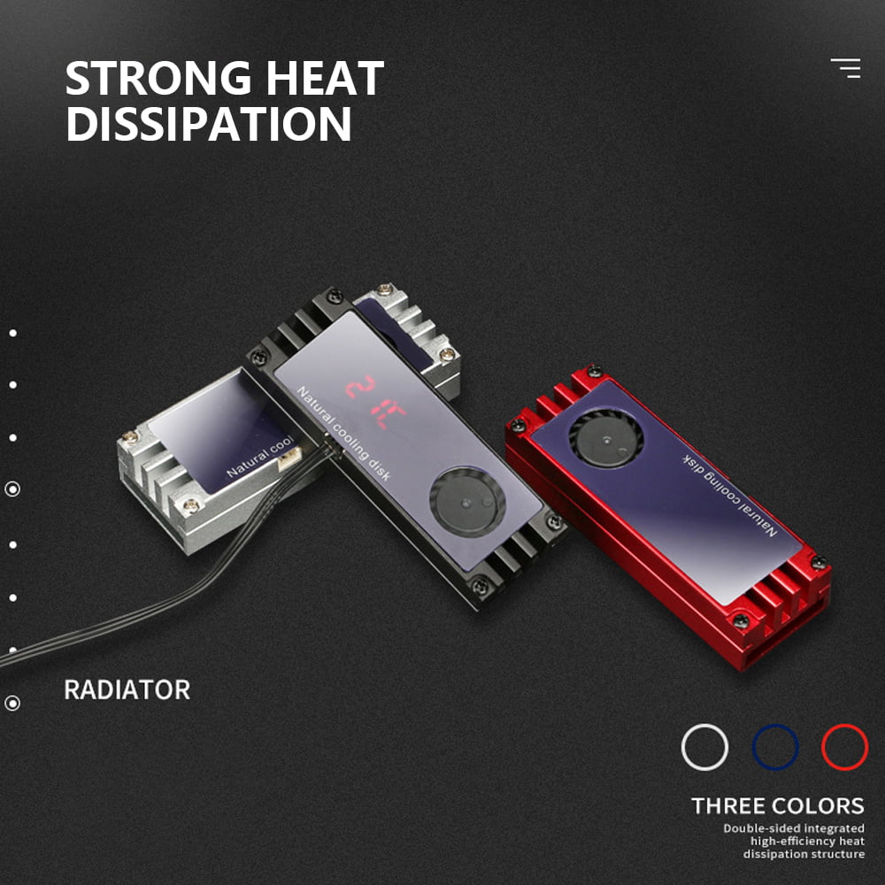 KOVIPGU Temperature OLED Display M.2 2280 SSD Heatsinks Heat Thermal Pads 