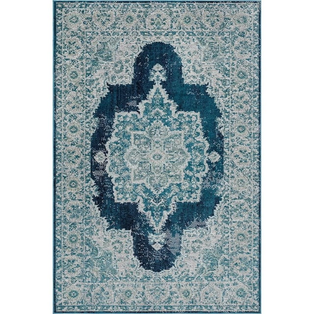 Unique Loom Charme Moderne Zone Tapis 5' x 8' Rectangle Bleu Marine/ivoire