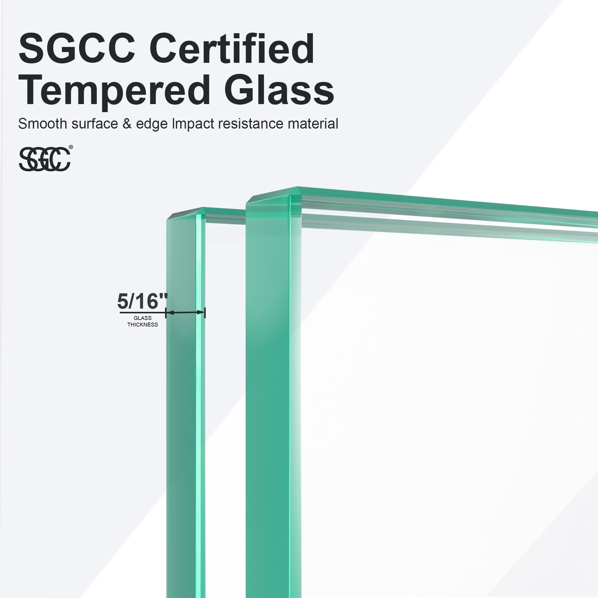 56"-60"W x 72"H Frameless Single Sliding Shower Door – 5/16" (8mm) Clear Tempered Glass,Brushed Nickel02