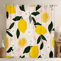 Manfei Cartoon Lemon Fruit Curtains Pack of 2 (42x84 Each), Pink Cherry Blossoms Curtains Blackout, Teen Boy Girl Kid Bedroom Curtains, Window Curtains Room Decor