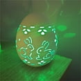 thumbnail image 4 of Clearance Items Ceramic LED Easter Eggs with Battery Operated Lights, Hollow Egg Lighting for Easter, Spring Decor, Illuminated Easter Egg Centerpiece for Indoor Table Decoration, 4 of 6