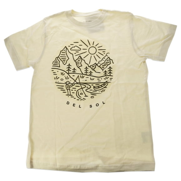 T-Shirt pour Enfants - Scène de Poisson - Naturel par DelSol pour Enfants - 1 Pce T-Shirt (YS)