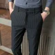 thumbnail image 3 of Pantalones a rayas para hombre, rectos, tallas grandes, trajes para hombre, pantalones, ropa de primera calidad, elegantes, vintage, antiarrugas, pantalones de vestir, 3 of 5