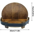 thumbnail image 2 of Wooden Vintage Whiskey Barrel Shelf Hand Crafted Liquor Bottle Display Rack, 2 of 5