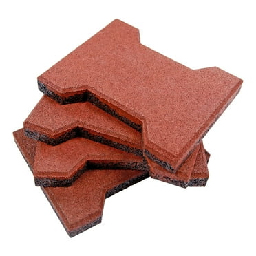 RevTime Garden Rubber Paver 3/4 Inch Thick for Patio and Garden Safety Rubber Tile, Terra Cotta (Pack of 20)