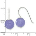 thumbnail image 4 of Sterling Silver Polished 10Mm Periwinkle Jade Dangle Earrings (Width 10) (Length 22) - Jbsp, 4 of 5