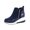 Blue, variant on Womens Ankle Boots Round Toe Hidden Wedge Sole Faux Suede Crocodile Panel Dual Side Zipper Walking Fashion Boots Beige Size US7