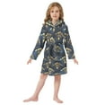 thumbnail image 6 of FORMRS Niños Bathrobe Unisex Hooded Robe Soft Plush Pajamas Sleepwear, Size 2-3T, Blue Art Pattern, 6 of 7