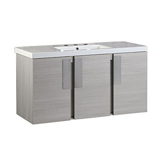 48 Inch Single Sink Vanity - Bathroom Vanity with Storage, Gray & White Finish