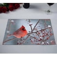 thumbnail image 2 of PKQWTM Northern cardinal perched branch light winter snow Kitchen Dining Table Mats Placemats Size 12x18 Inches, Set of 2 Pieces, 2 of 2