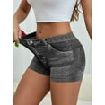thumbnail image 2 of Prolriy Jean Shorts Womens Faux Jeans Shorts for Women Summer Mid Stretchy Denim Shorts Butt Lifting Slimming Ripped Shorts Womens Shorts Black XXL, 2 of 7