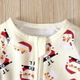 thumbnail image 5 of Qingpeng Newborn Infant Christmas Rompers Boy Girl Long Sleeve Santa Claus Print One Piece Jumpsuit Winter Cotton Linen Comfortable Pajamas Outfits for Kids, 5 of 9