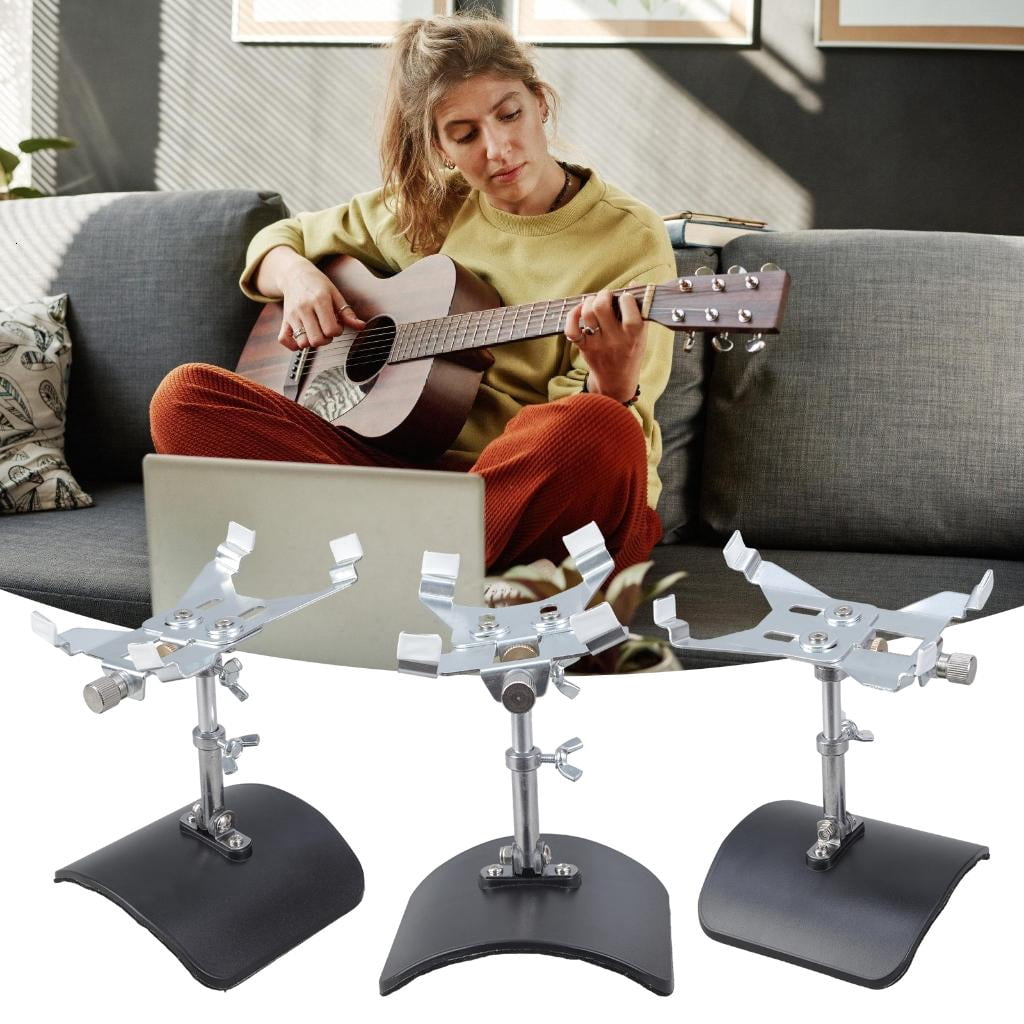 CEORPER Silver Stand Stable Nonslip Design Guitar Playing Rack for Secure Performances