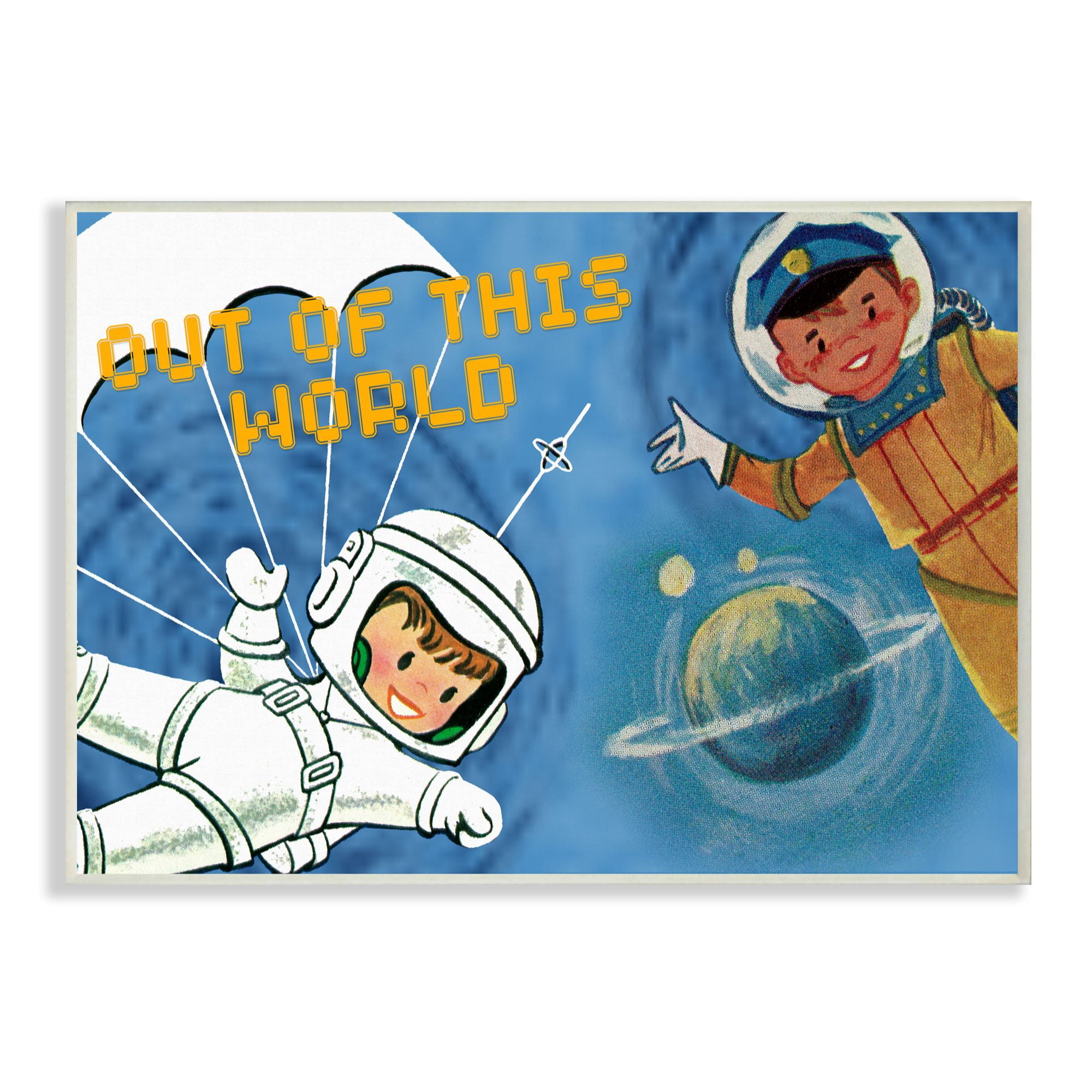 Out Of The World UFO Wall Plaque - Kids Room Decor, Square, Ready To Hang - Stupell Original Art
