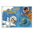 thumbnail image 1 of The Kids Room by Stupell Out Of This Word Space Astronaut Cartoon Kids Nursery Design Wall Plaque by The Saturday Evening Post, 1 of 1