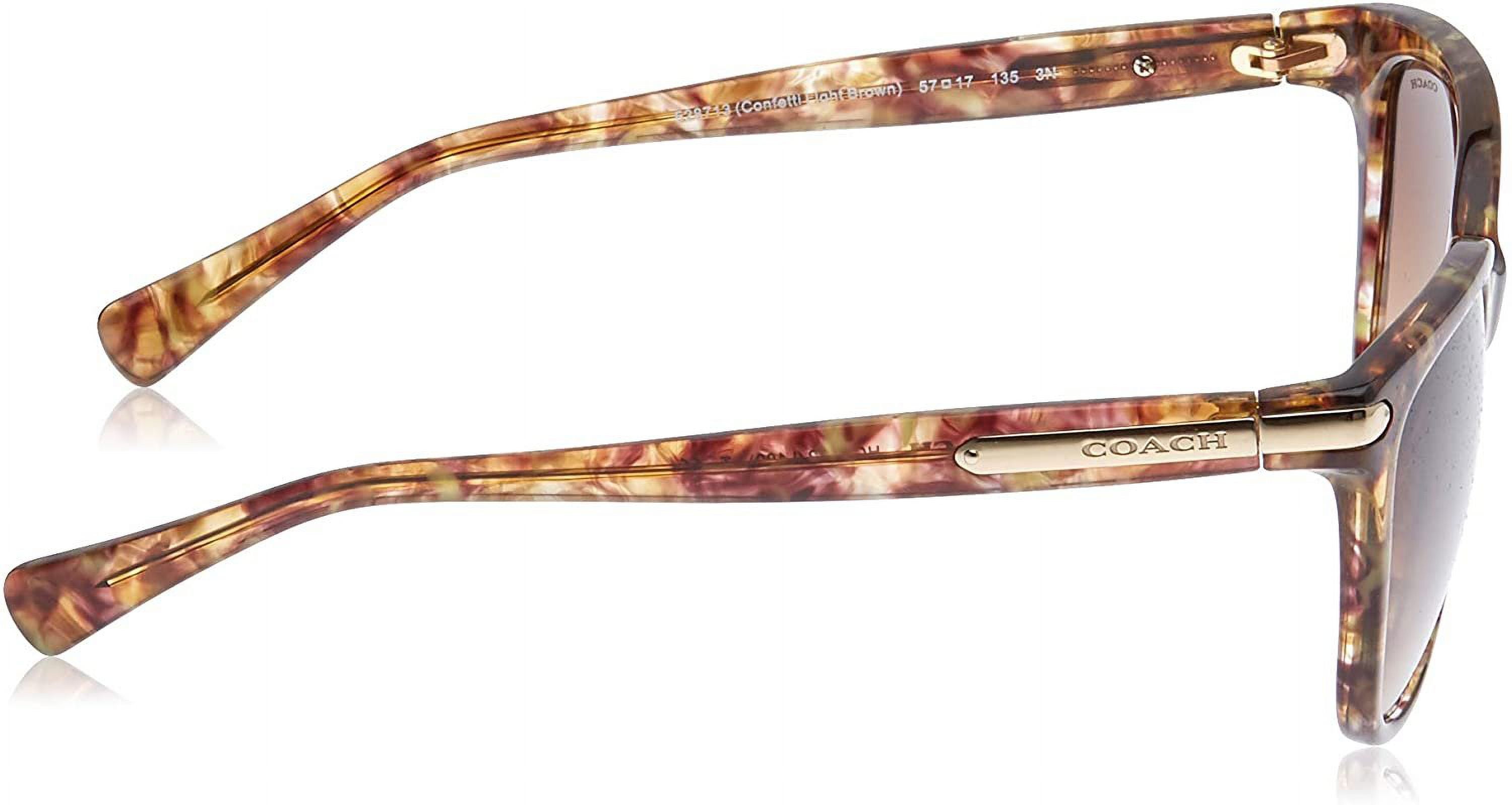 Coach L19 Plastic Womens Cat-Eye Sunglasses Confetti Light Brown 57mm Adult