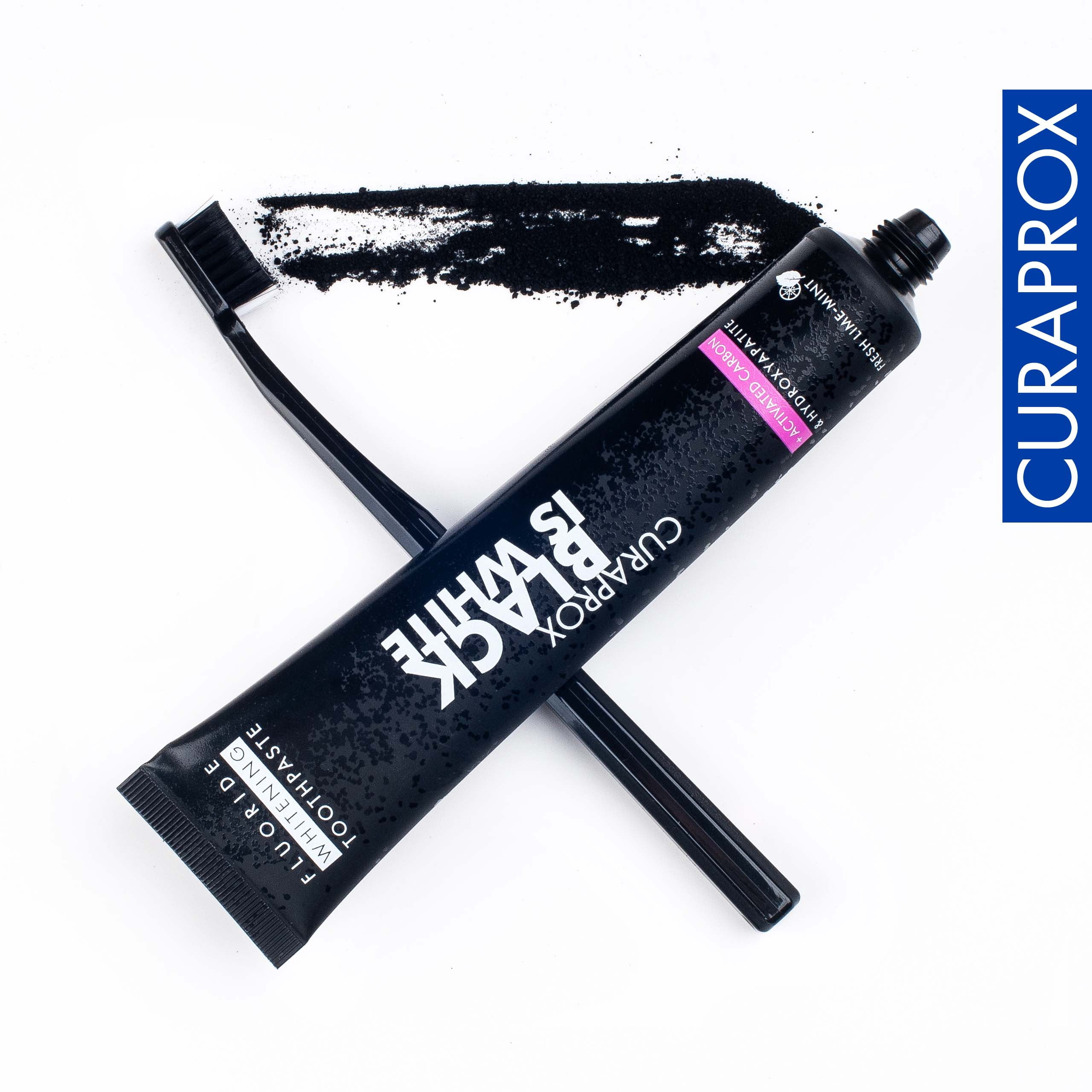Curaprox Black is White Duo Toothbrush – Ultra Soft Carbon Whitening, Black/White, 2-Pack