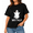 Black-2, variant on 100% cotton women's T-shirt with Halloween pattern, funny ghost Boo, horror theme