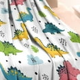 thumbnail image 3 of White Dinosaurs Clouds Leaves Pattern Blanket,Comfortable Soft Lamb Wool Throw Blanket,All Season,Warm Lightweight Blankets for Sofa Bed Couch Living Room Chair,30"x40", 3 of 4