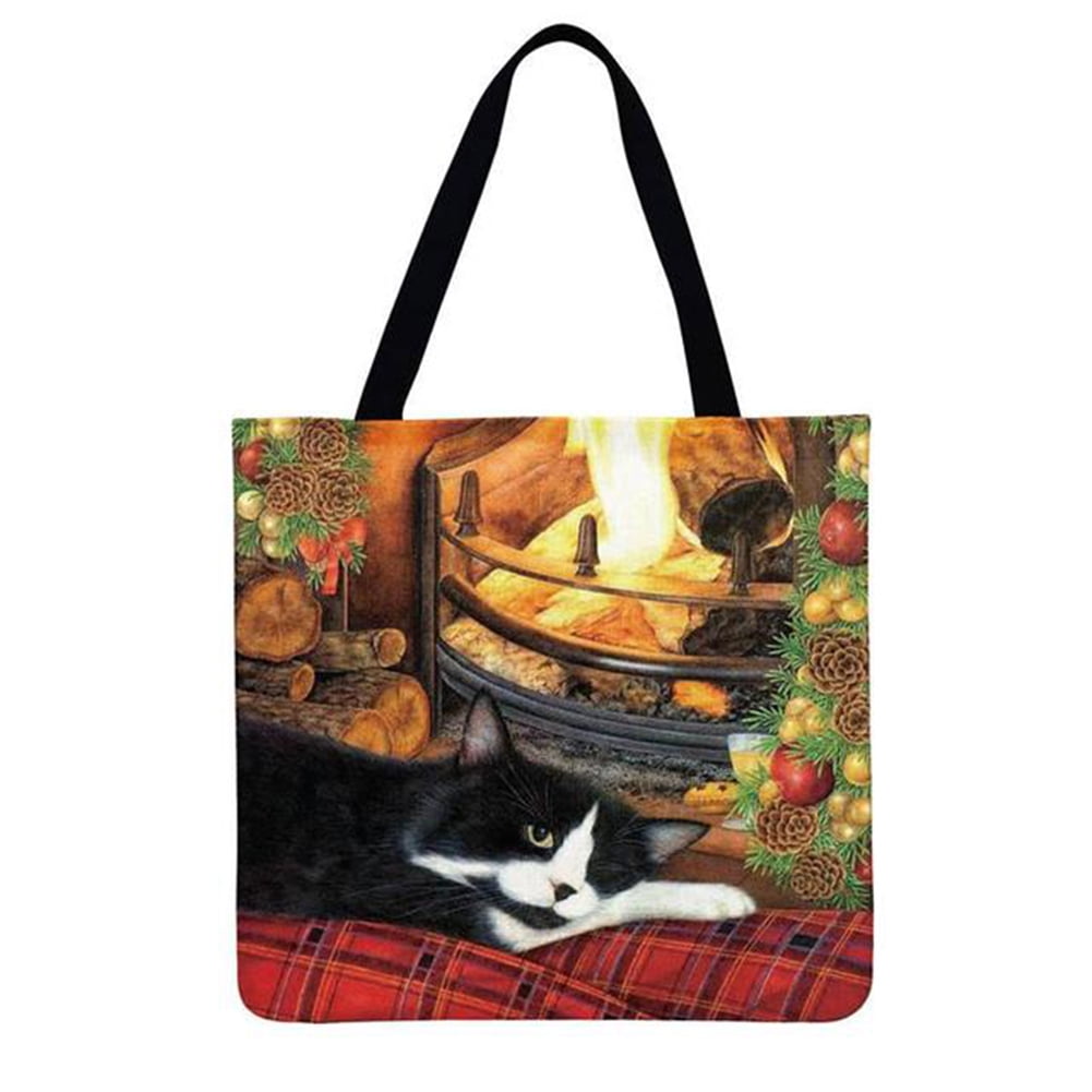 Fashion Women Handbag Satchel Cross Body Messenger Bag Christmas Cat Dog Print 
