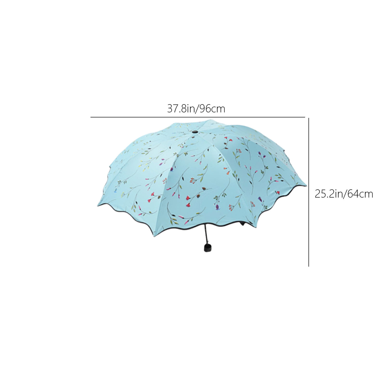 Yhmxh Foldable Umbrellas, 2 in 1 Sun Blocking and Rain Umbrellas, Windproof Umbrella Compact Folding Travel Umbrella, Light Portable Car Umbrella for Rain (Light Blue)