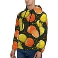 thumbnail image 3 of Wukai Orange Lemon Print Men Hoodies Fleece Sweatshirts Long Sleeve Sweaters Pullover Fall Outfits Winter Clothes-X-Large, 3 of 7