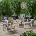 thumbnail image 2 of Noble House Hampton Outdoor 5 Piece  Wicker Loveseat Chat Set  Black, 2 of 7