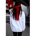thumbnail image 2 of I AM A FASHION JUNKY White Diverse Bow Embroidery Drop Shoulder Sweatshirt, 2 of 5