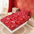 thumbnail image 4 of Erosebridal Bohemian Red Paisley Twin Sheet Sets, Hippie Elephant Bedding, 3-Piece 1 Flat Sheet, 1 Fitted Sheet and 1 Pillowcase, 4 of 5