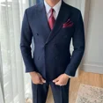 thumbnail image 5 of Trajes y blazers para hombre, conjunto de 2 piezas coreano, pantalones formales de moda para negocios, caballero clásico e informal, de lujo, 5 of 5