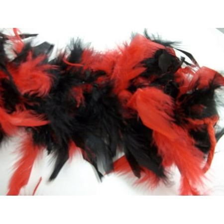 Red Black Chandelle Feather Boa 72