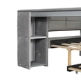 thumbnail image 4 of Mirightone Full Upholstered Platform Trundle Bed with Desk, Full Daybed Frame with Storage Shelf and Charging Station, Gray, 4 of 6