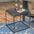 thumbnail image 6 of Tray Top Wooden Side Table with Tubular Legs Gray and Black- Saltoro Sherpi, 6 of 6