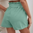 thumbnail image 5 of Women's High Waisted Baggy Shorts Summer Ruffle Hem Bow Tie Waistband Trendy Casual Shorts with Pockets S-2XL, 5 of 8
