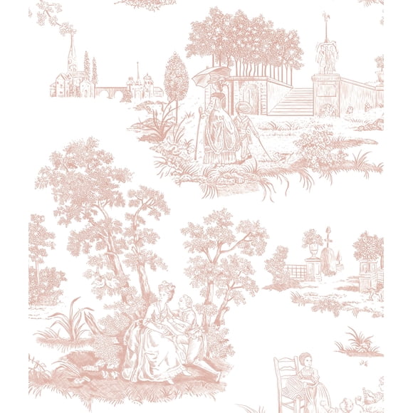 HeloHo Peel and Stick Wallpaper Light Pink Vintage Wallpaper Self Adhesive Removable Wallpaper Waterproof Contact Paper for Living Room Bedroom Bathroom Decor 17.3" X 118"
