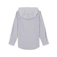 thumbnail image 4 of Lucky Brand Boys Hooded Woven Shirt in Gray Stripe Size XS 4/5, 4 of 4
