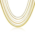 thumbnail image 1 of JeenMata Fashion Gift paquete múltiple de 6 piezas collar con colgante para mujer, espiga, collar en capas con cadena de serpiente, cadena de collar ajustable para mujer, set de regalo para uso diario, 1 of 5