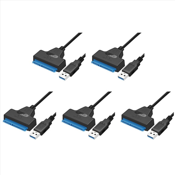 5X USB Sata Cable Sata 3 to USB 3.0 Adapter USB Sata Adapter Cable Support 2.5 Inches Ssd Hdd Hard Drive,5 x Usb Sata Cable,Black