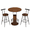 Walnut, variant on Resenkose 31.5" Round 3-Piece Bar Table Set, Compact Wooden Dining Set with 2 Stools and Metal Footrest for Cafe and Small Spaces, Walnut