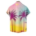 thumbnail image 6 of Iugvhana Men's Hawaiian Beach Sunset Shirt Summer Button Down Shirts Casual Short Sleeve Tropical Holiday Shirts Top Light Blue XXL, 6 of 6