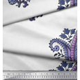 thumbnail image 3 of Soimoi Crepe Silk Fabric Floral & Paisley Block Print Sewing Fabric Yard 42 Inch Wide, 3 of 3