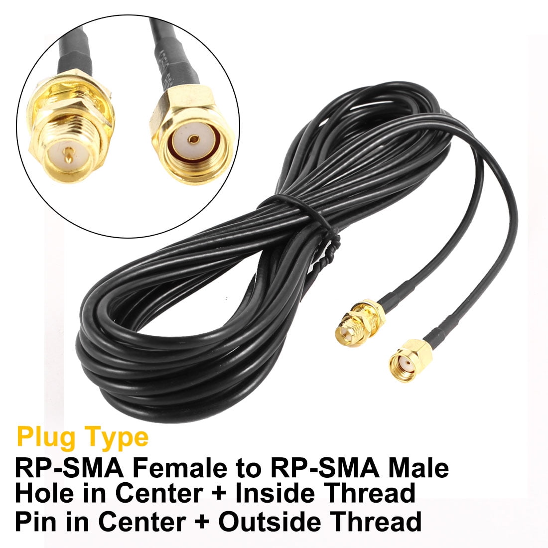 Antenna Adapter RP-SMA Male to Female Extension Cable for WIFI Router 10M