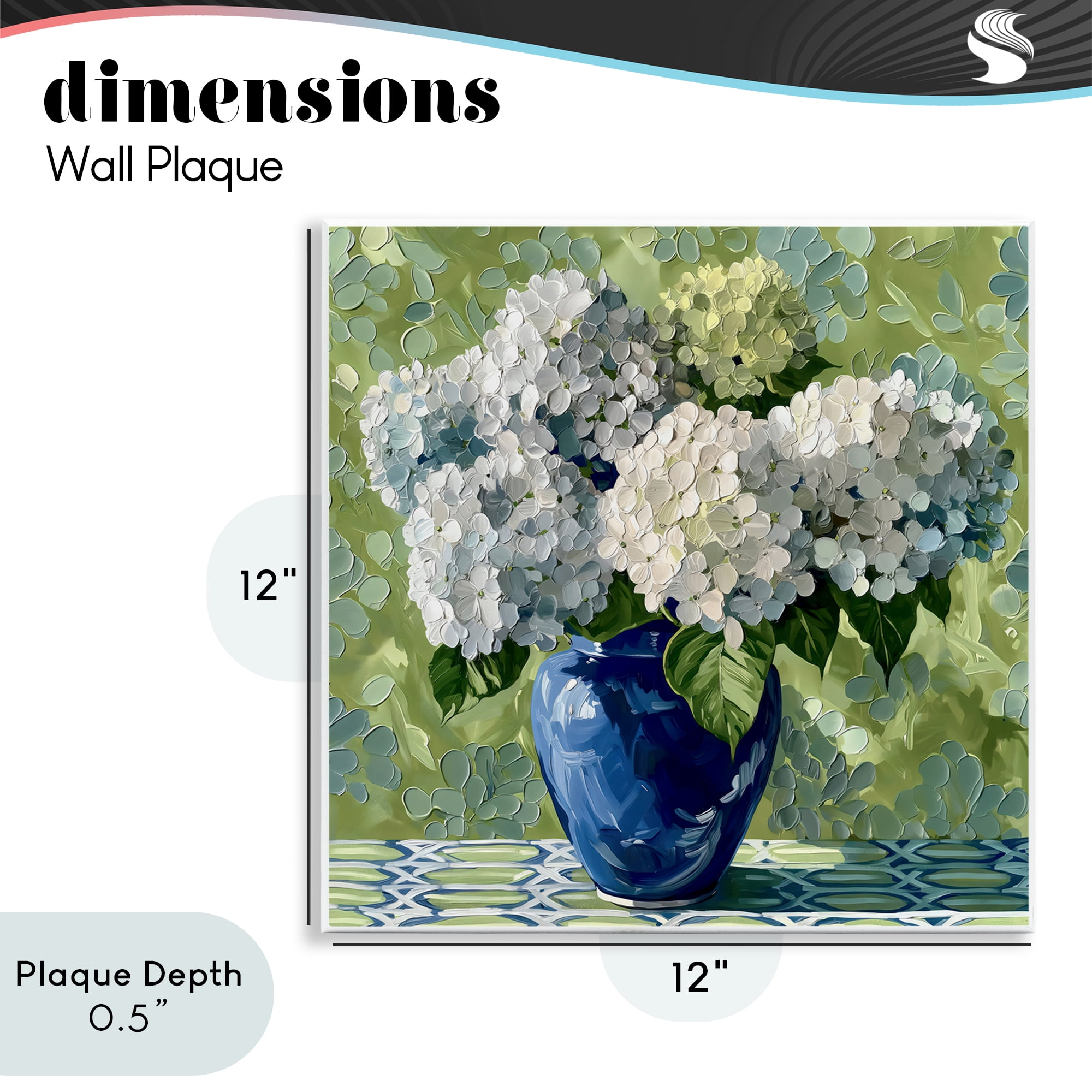 Stupell Industries White Hydrangeas in Blue Vase Wall Plaque Art, design by Gina Kelly
