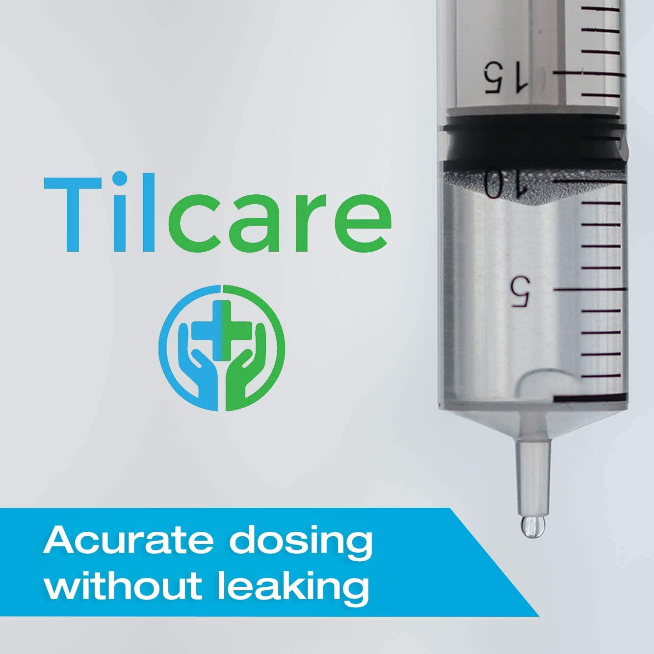 20ml Oral Dispenser Syringe with Covers 50 Pack by Tilcare - Sterile Plastic Medicine Food Droppers for Children, Pets or Adults  Latex-Free Oral Medication Dispenser - Large Feeding Tube Syringes