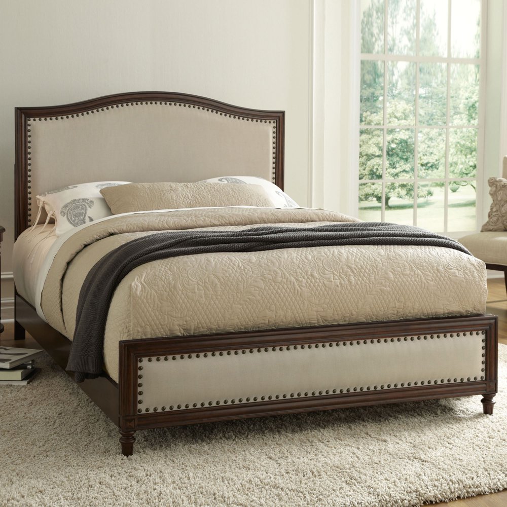 Grandover Complete Wood Bed and Bedding Support System with Cream